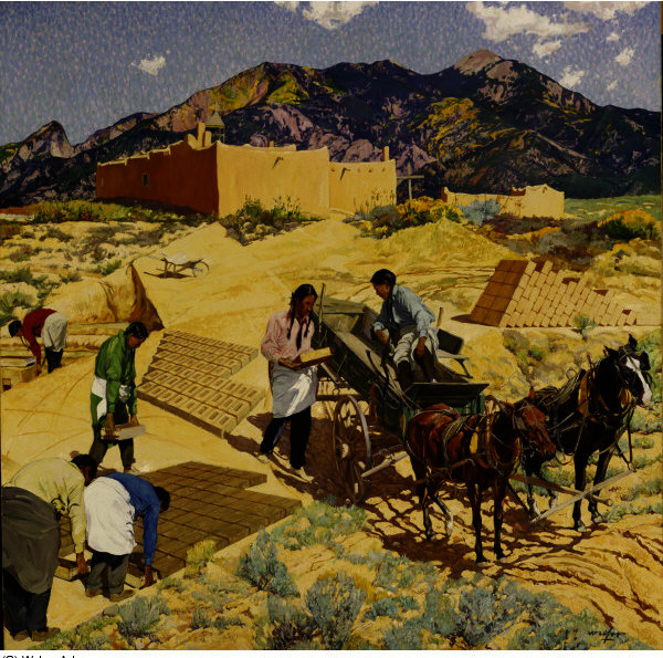 WikiOO.org - Encyclopedia of Fine Arts - Målning, konstverk Walter Ufer - Builders Of The Desert