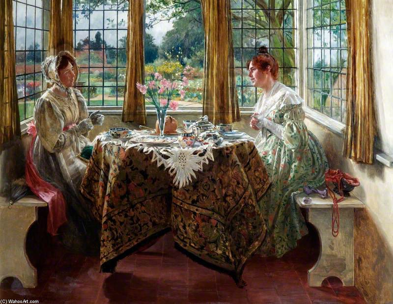 Wikioo.org - The Encyclopedia of Fine Arts - Painting, Artwork by Walter Dendy Sadler - Afternoon Tea