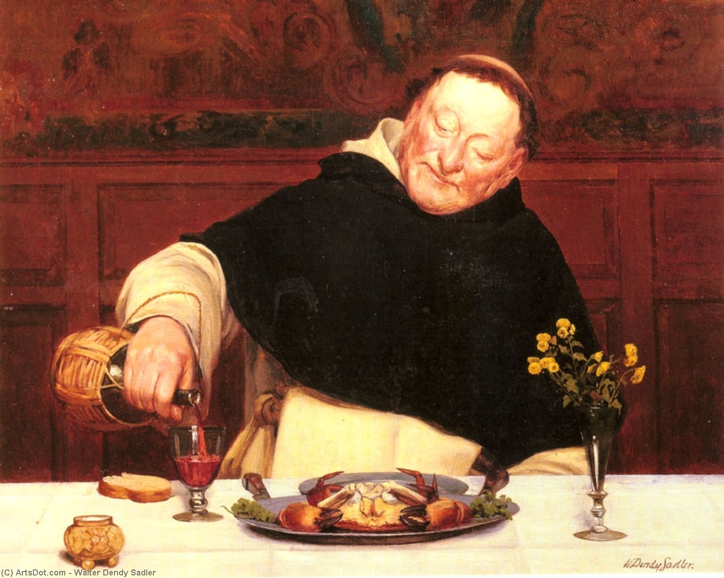 Wikioo.org - The Encyclopedia of Fine Arts - Painting, Artwork by Walter Dendy Sadler - The Monks Repast