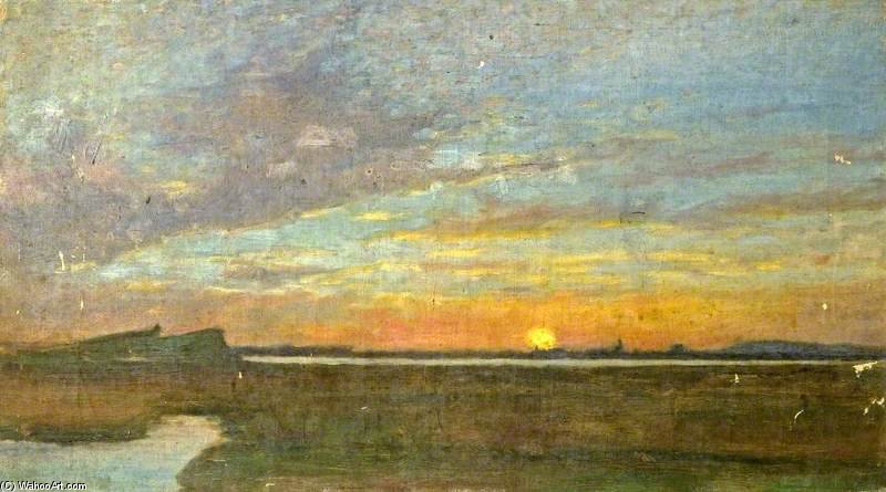 WikiOO.org - Енциклопедия за изящни изкуства - Живопис, Произведения на изкуството Wilfrid Williams Ball - Coastal Scene At Sunset -
