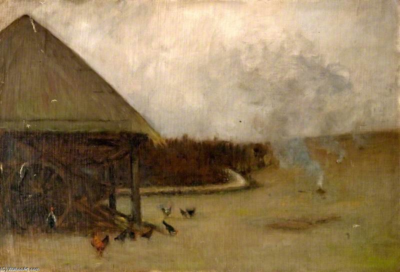 WikiOO.org - Енциклопедия за изящни изкуства - Живопис, Произведения на изкуството Wilfrid Williams Ball - Farmyard Scene With Poultry -