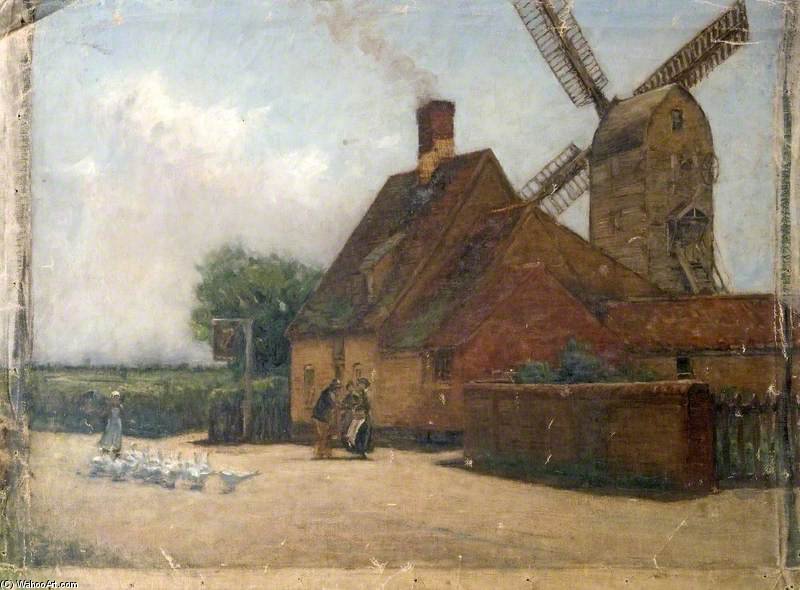 WikiOO.org - Енциклопедия за изящни изкуства - Живопис, Произведения на изкуството Wilfrid Williams Ball - Windmill And Geese -