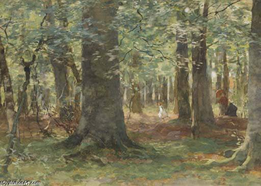 WikiOO.org - Encyclopedia of Fine Arts - Schilderen, Artwork Willem Bastiaan Tholen - Playing In The Woods