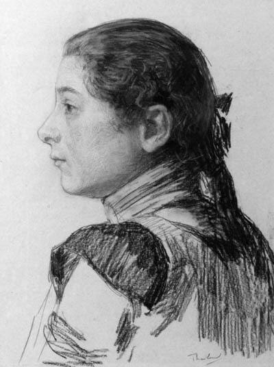 WikiOO.org - Encyclopedia of Fine Arts - Maleri, Artwork Willem Bastiaan Tholen - Portrait Of Elise Claudine Arntzenius