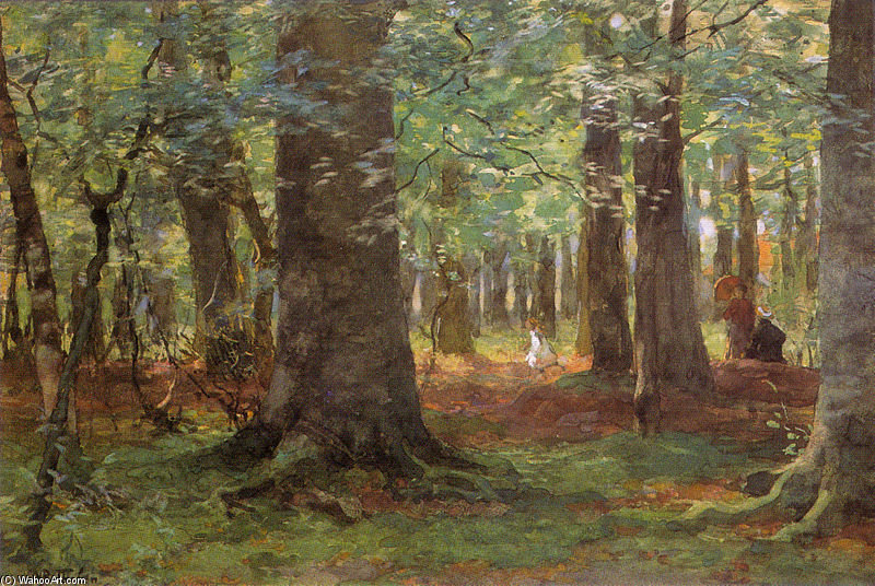 Wikioo.org - The Encyclopedia of Fine Arts - Painting, Artwork by Willem Bastiaan Tholen - Summer Day In A Forest