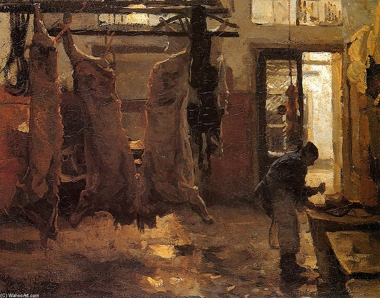 WikiOO.org - Güzel Sanatlar Ansiklopedisi - Resim, Resimler Willem Bastiaan Tholen - The Slaughterhouse Sun