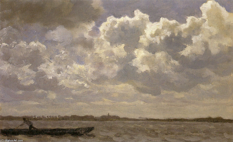 WikiOO.org - Encyclopedia of Fine Arts - Festés, Grafika Willem Bastiaan Tholen - The Zuiderzee In Stormy Weather