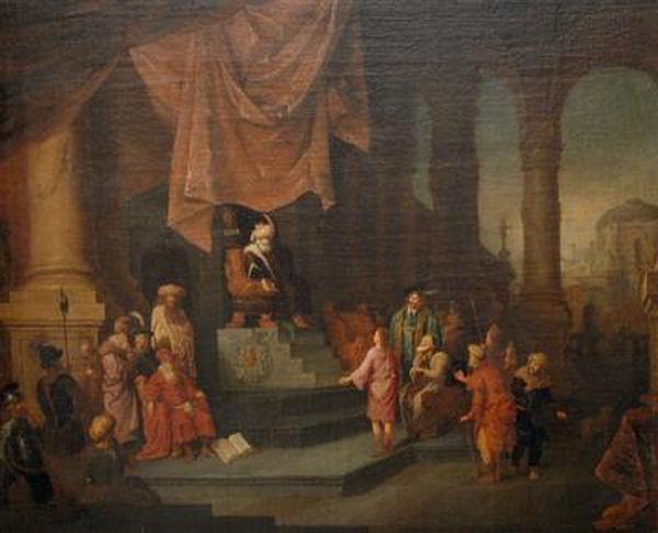WikiOO.org - Encyclopedia of Fine Arts - Målning, konstverk Willem De Poorter - Joseph Interprets Pharaoh's Dream