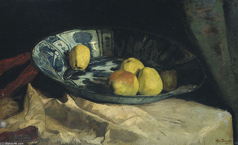 Wikioo.org - The Encyclopedia of Fine Arts - Painting, Artwork by Wilhelmus Hendrikus Petrus Johannes Zwart - Stil Life With Apples