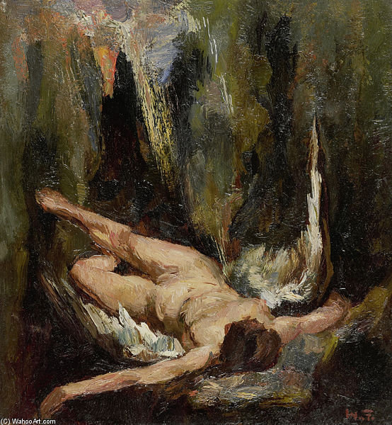 Wikioo.org - The Encyclopedia of Fine Arts - Painting, Artwork by Wilhelmus Hendrikus Petrus Johannes Zwart - The Fallen Angel