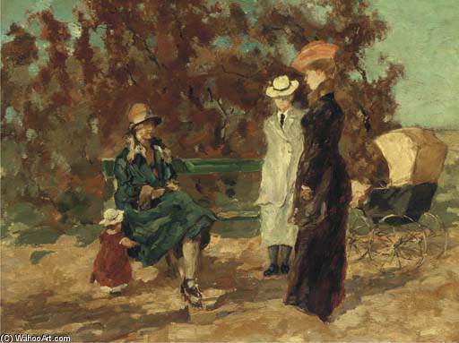 Wikioo.org - The Encyclopedia of Fine Arts - Painting, Artwork by Wilhelmus Hendrikus Petrus Johannes Zwart - An Afternoon In The Park