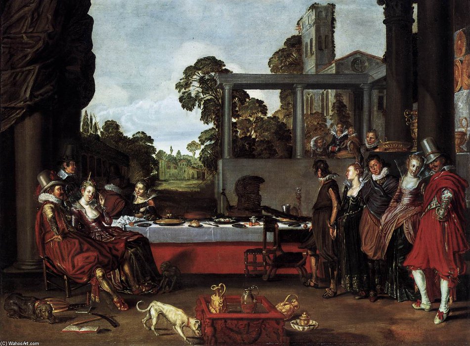 WikiOO.org - אנציקלופדיה לאמנויות יפות - ציור, יצירות אמנות Willem Pietersz Buytewech - Banquet In The Open Air