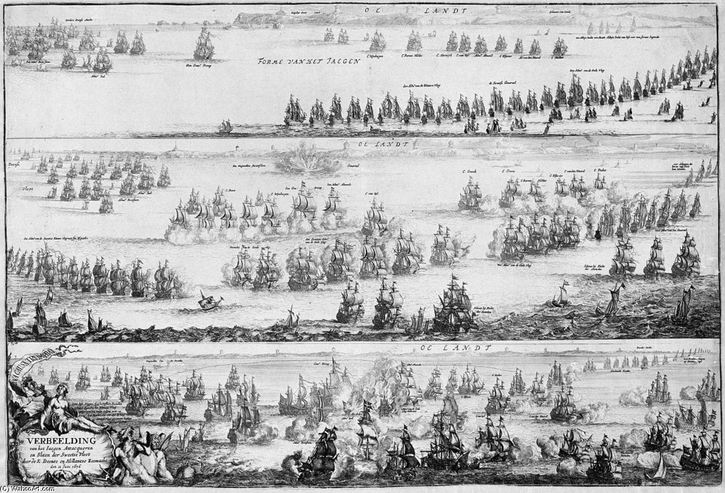 WikiOO.org - Encyclopedia of Fine Arts - Festés, Grafika Romeyn De Hooghe - Piction Of The Battle Of Öland