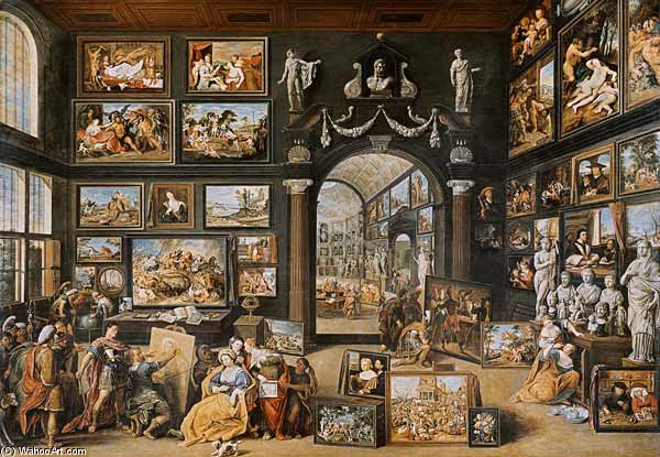WikiOO.org - Enciclopédia das Belas Artes - Pintura, Arte por Willem Van Haecht - The Studio Of Apelles