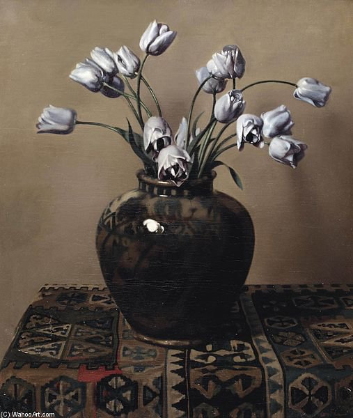 Wikioo.org – La Enciclopedia de las Bellas Artes - Pintura, Obras de arte de Willem Witsen - bodegón con tulipanes dicho un tarro