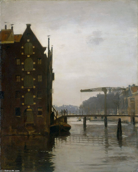 WikiOO.org - Encyclopedia of Fine Arts - Lukisan, Artwork Willem Witsen - Warehouses On Uilenburg Sun