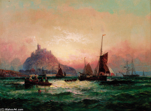 WikiOO.org - دایره المعارف هنرهای زیبا - نقاشی، آثار هنری William A. Thornley (Thornbery) - Mounts Bay, Cornwall