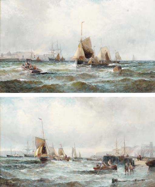 WikiOO.org - Енциклопедія образотворчого мистецтва - Живопис, Картини
 William Thornley - Whitby Harbour; And Off Rye Harbour
