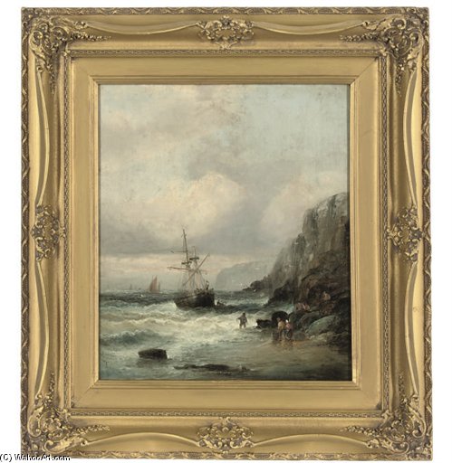 WikiOO.org - دایره المعارف هنرهای زیبا - نقاشی، آثار هنری William Thornley - Wreck On The Yorkshire Coast