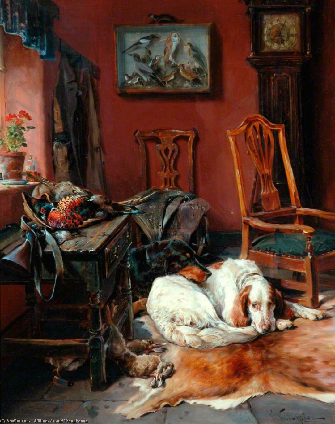 WikiOO.org - Encyclopedia of Fine Arts - Schilderen, Artwork William Arnold Woodhouse - The Gamekeeper's Cottage