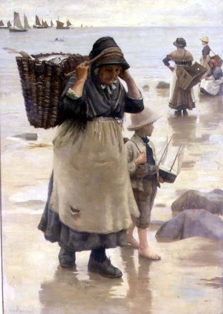 WikiOO.org - 백과 사전 - 회화, 삽화 William Banks Fortescue - The Fish Fag