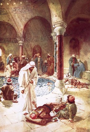 WikiOO.org - Encyclopedia of Fine Arts - Maľba, Artwork William Brassey Hole - Jesus At The Pool Of Bethseda