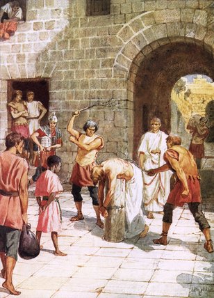 Wikioo.org - The Encyclopedia of Fine Arts - Painting, Artwork by William Brassey Hole - Jesus Being Scourged