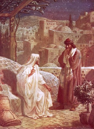 WikiOO.org - Enciclopedia of Fine Arts - Pictura, lucrări de artă William Brassey Hole - Jesus In Conversation With Nicodemus