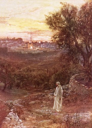 Wikioo.org - The Encyclopedia of Fine Arts - Painting, Artwork by William Brassey Hole - Jesus On The Mount Of Olives