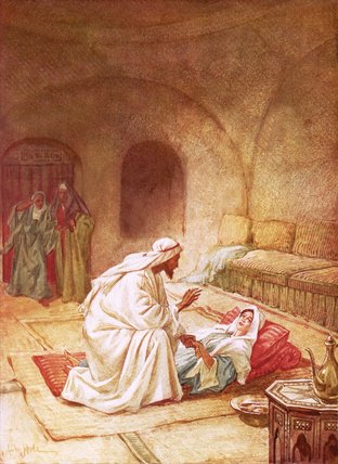 Wikioo.org - The Encyclopedia of Fine Arts - Painting, Artwork by William Brassey Hole - Jesus Reviving Jairus's Daughter