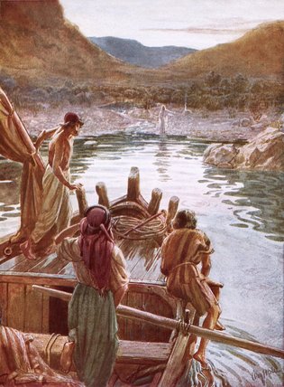 WikiOO.org - Encyclopedia of Fine Arts - Målning, konstverk William Brassey Hole - Jesus Showing Himself To Peter And Others