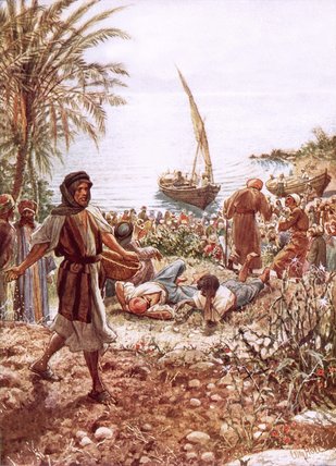 Wikioo.org - The Encyclopedia of Fine Arts - Painting, Artwork by William Brassey Hole - Jesus Teaching From Peter's Fishing Boat