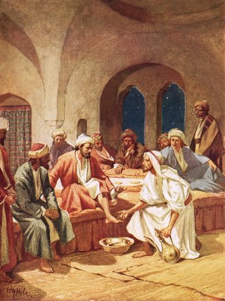 Wikioo.org – La Enciclopedia de las Bellas Artes - Pintura, Obras de arte de William Brassey Hole - Jesús lava los pies de sus discípulos