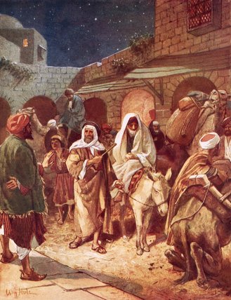 WikiOO.org - Encyclopedia of Fine Arts - Maleri, Artwork William Brassey Hole - Joseph And Mary Arrive At Bethlehem