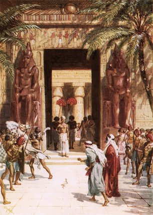 WikiOO.org - Encyclopedia of Fine Arts - Festés, Grafika William Brassey Hole - Moses And Aaron Before Pharaoh