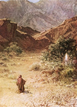 Wikioo.org - The Encyclopedia of Fine Arts - Painting, Artwork by William Brassey Hole - Moses And The Burning Bush