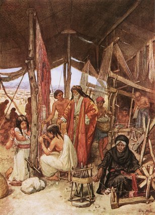 Wikioo.org - The Encyclopedia of Fine Arts - Painting, Artwork by William Brassey Hole - Moses Inspecting The Weaving And Embroidering