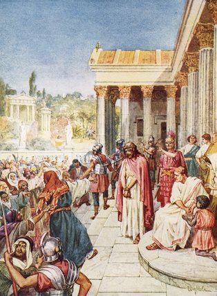 WikiOO.org - Encyclopedia of Fine Arts - Maľba, Artwork William Brassey Hole - Pilate Yielding Jesus To Be Crucified