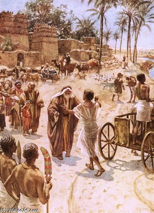 Wikioo.org - The Encyclopedia of Fine Arts - Painting, Artwork by William Brassey Hole - The Meeting Of Jacob And Joseph In Egypt