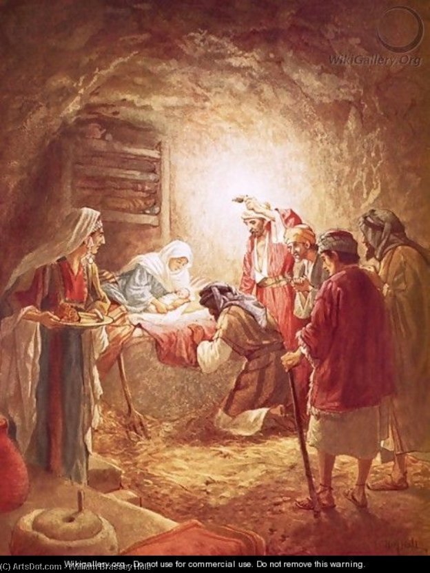 WikiOO.org - Enciclopédia das Belas Artes - Pintura, Arte por William Brassey Hole - The Shepherds Finding The Infant Christ