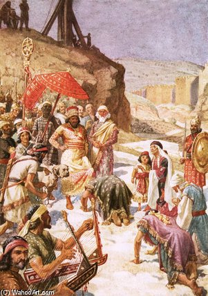 Wikioo.org - The Encyclopedia of Fine Arts - Painting, Artwork by William Brassey Hole - The Submission Of Coniah To Nebuchadnezzar