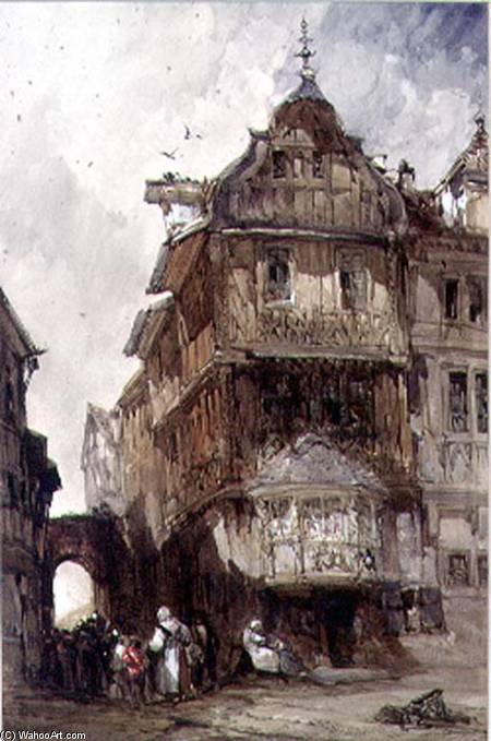 Wikioo.org - The Encyclopedia of Fine Arts - Painting, Artwork by William Callow - Old Houses, Bernkastel