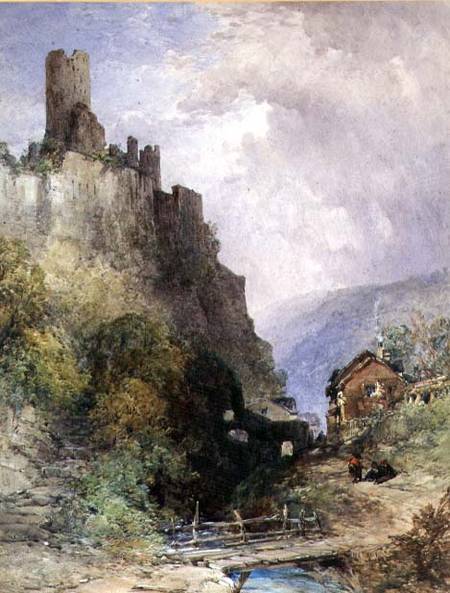 Wikioo.org – L'Encyclopédie des Beaux Arts - Peinture, Oeuvre de William Callow - Le Château de Katz sur le Rhin