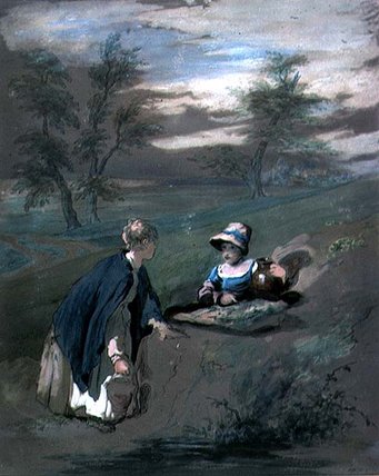 Wikioo.org - สารานุกรมวิจิตรศิลป์ - จิตรกรรม William Collins - Kentish Peasant Girls