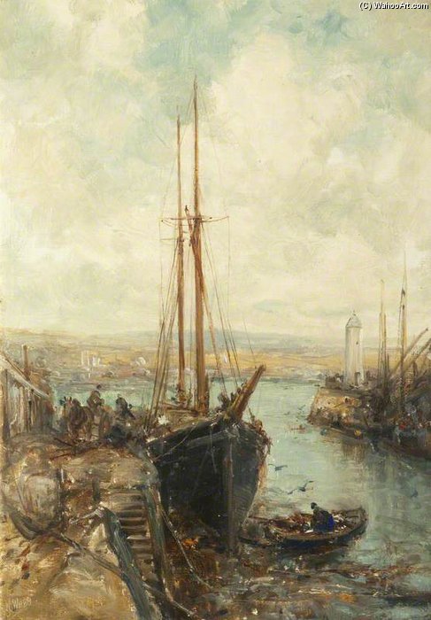 Wikioo.org - The Encyclopedia of Fine Arts - Painting, Artwork by William Edward Webb - Port St Mary Harbour