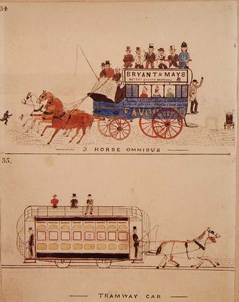 Wikoo.org - موسوعة الفنون الجميلة - اللوحة، العمل الفني William Francis Freelove - Horse Omnibus And Tramway Car