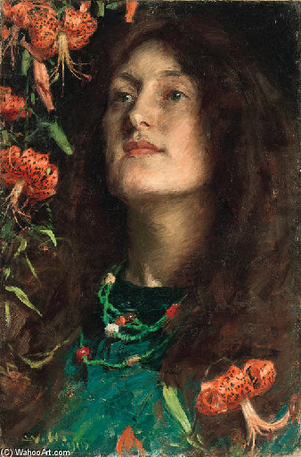 WikiOO.org - Encyclopedia of Fine Arts - Maľba, Artwork William Hatherell - Portrait Of Emily Hatherell