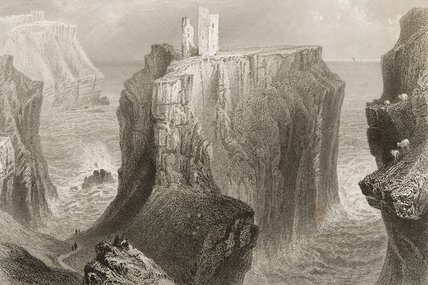 WikiOO.org - Encyclopedia of Fine Arts - Maalaus, taideteos William Henry Bartlett - Dunseverick Castle