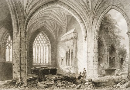 WikiOO.org - Encyclopedia of Fine Arts - Målning, konstverk William Henry Bartlett - Interior Of Holycross Abbey