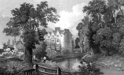 Wikioo.org - The Encyclopedia of Fine Arts - Painting, Artwork by William Henry Bartlett - The Moat Of Ongar Castle And Castle House